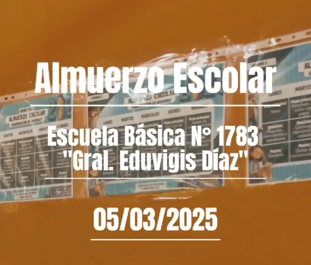 Gobernación verificó almuerzo en la escuela Gral. Eduvigis Díaz de PJC