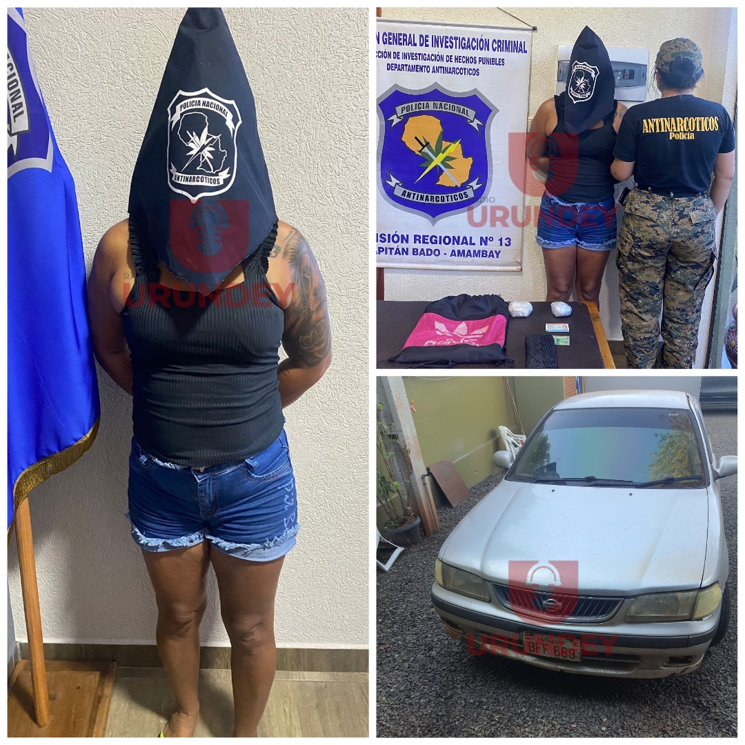 Una mujer es aprehendida con  Drogas en Operativo del Departamento de Antinarcóticos en Capitán Bado