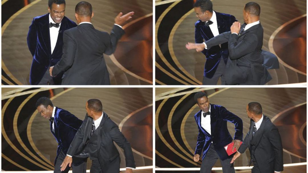 Will Smith da una bofetada a Chris Rock en el escenario de los Premios Oscar