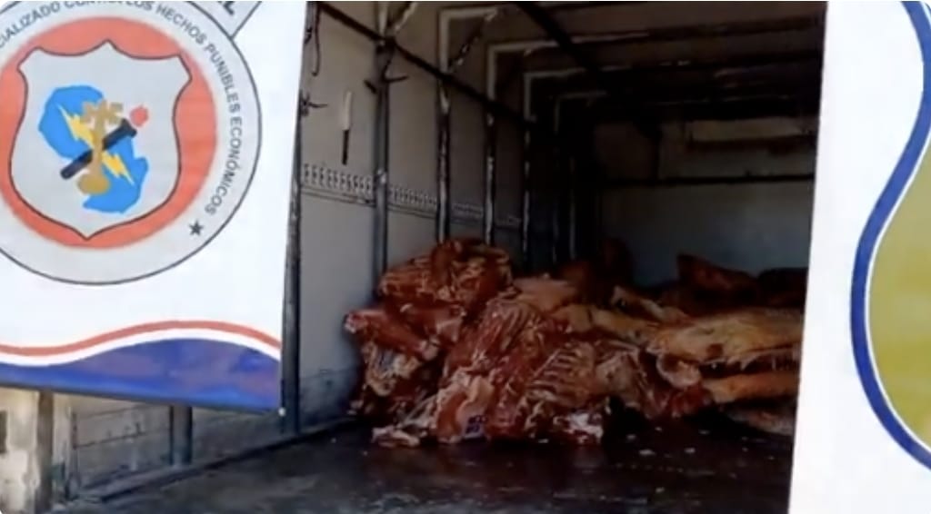 Incautan más de tres mil kilos de carne vacuna que ingresó de contrabando