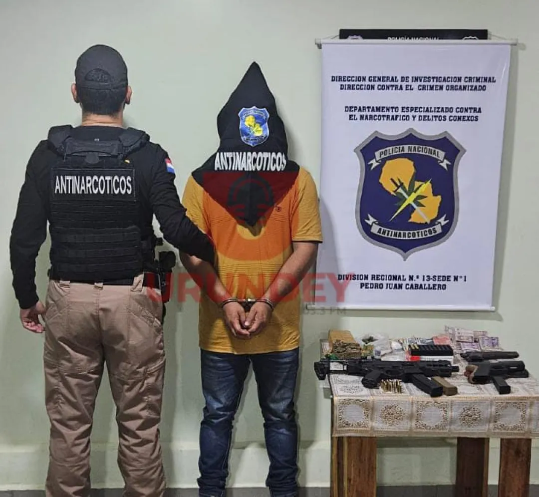 Detienen a un hombre y hallan drogas y armas en Cerro Corá
