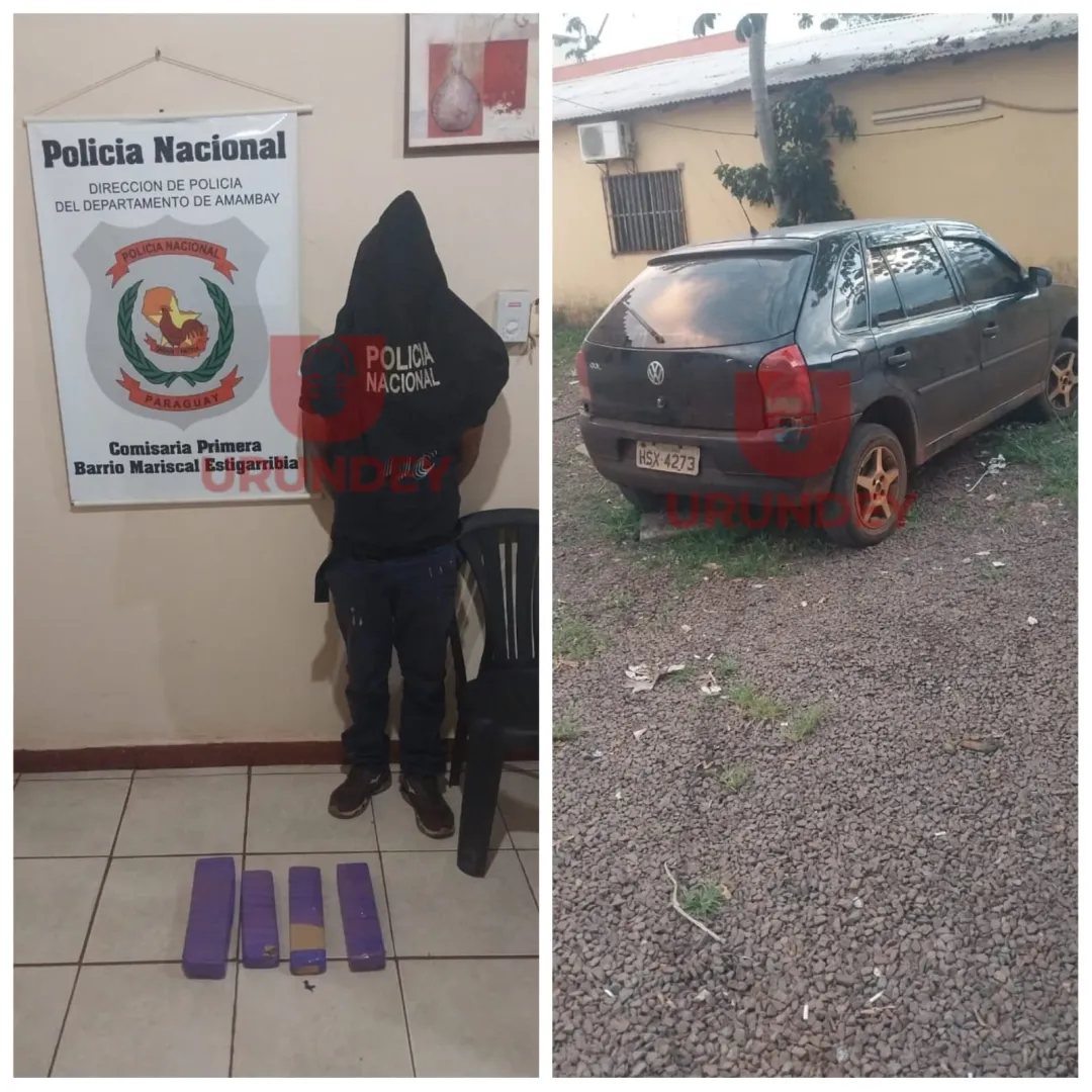 Conductor brasileño es aprehendido con marihuana tras persecución en Pedro Juan Caballero