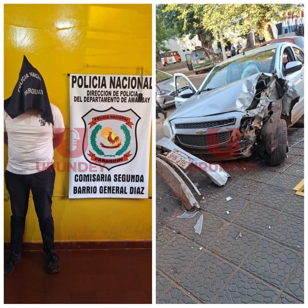 Automovilista en estado etílico chocó contra una librería en Pedro Juan Caballero