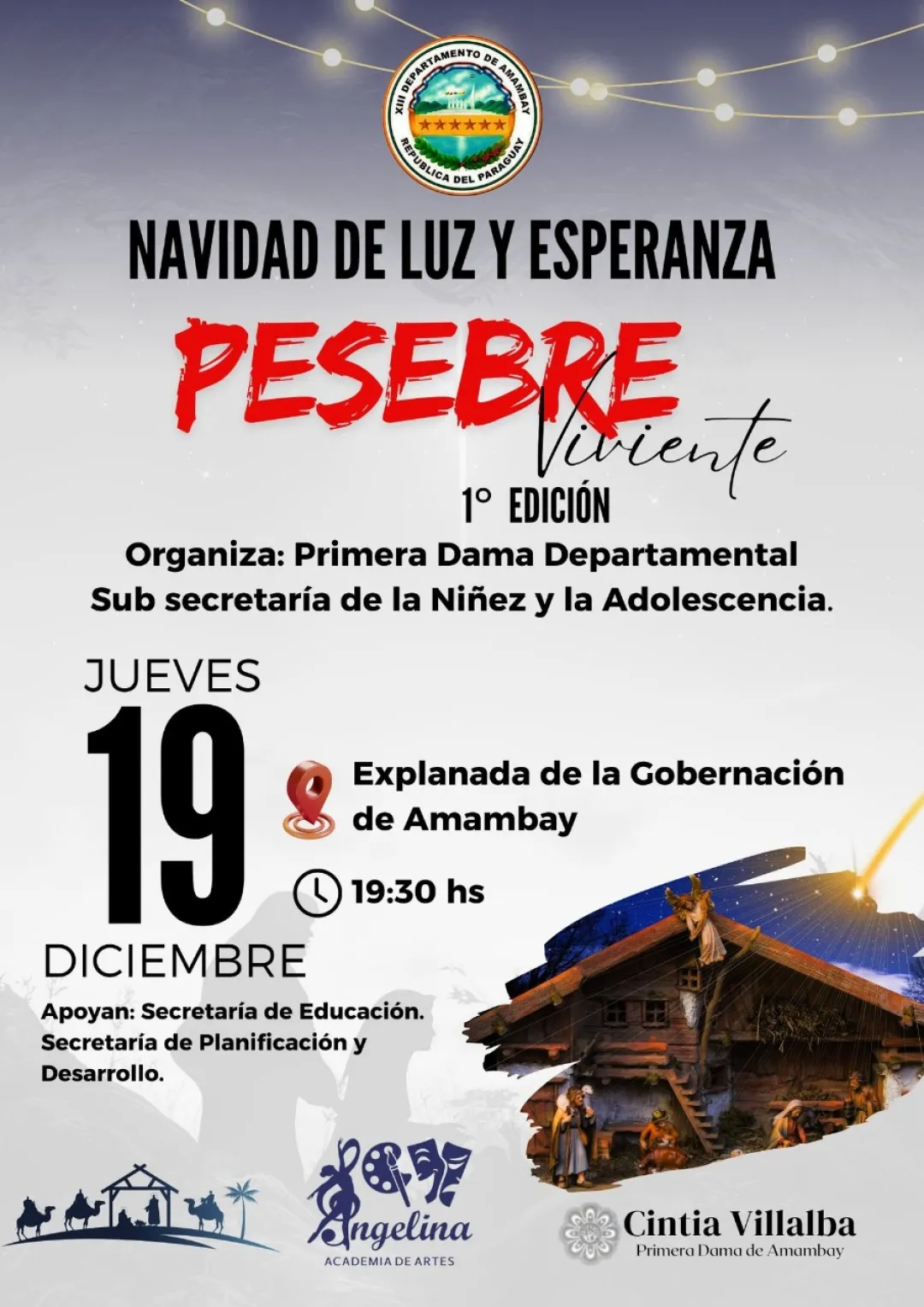 Este jueves es el pesebre viviente "Navidad Luz de Esperanza" en la Gobernación de Amambay