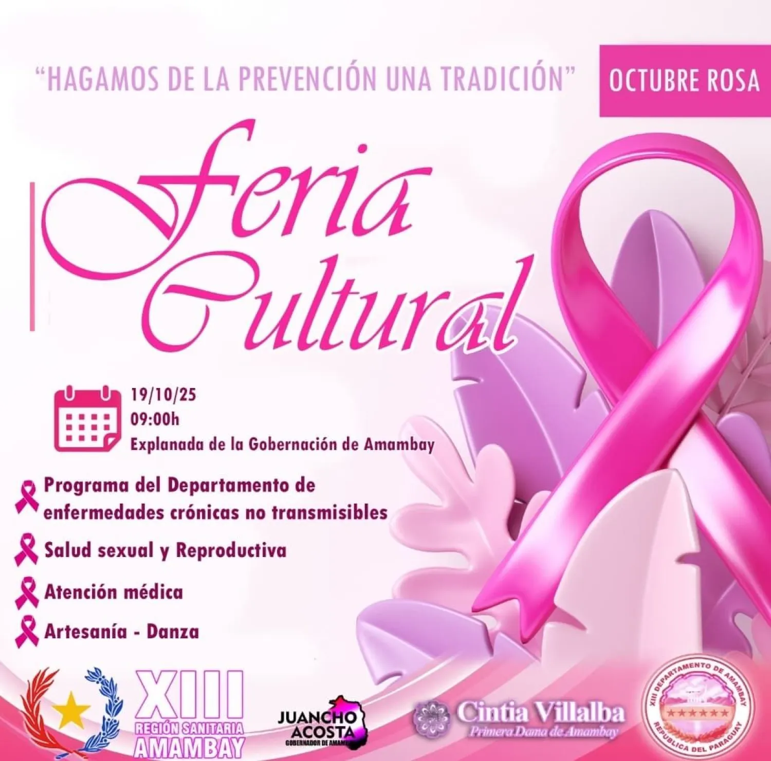 Octubre Rosa: Gran feria de salud y arte en la Gobernación de Amambay