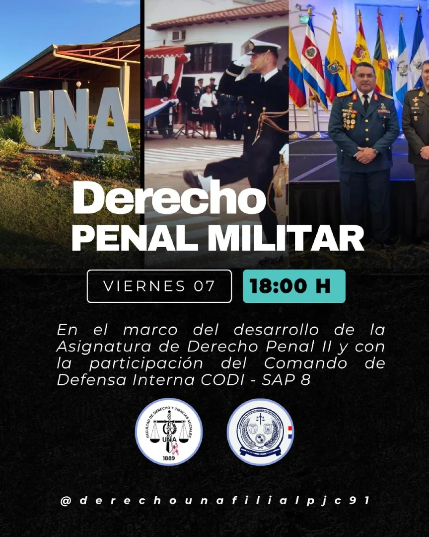 UNA-PJC realizará charla pionera sobre Derecho Penal Militar