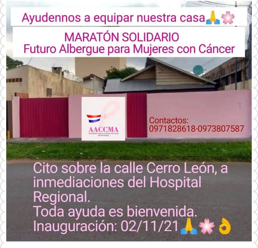 Maratón solidaria para equipar albergue de mujeres con cáncer