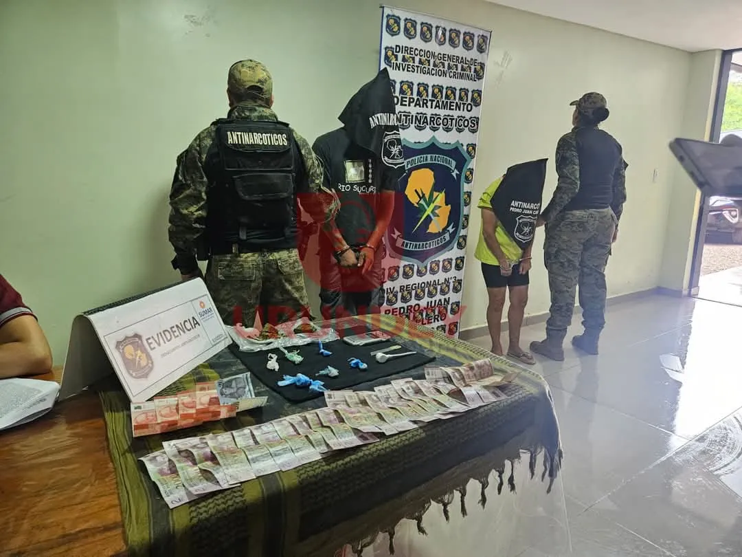 Policía Nacional interviene una vivienda por microtráfico en Pedro Juan Caballero