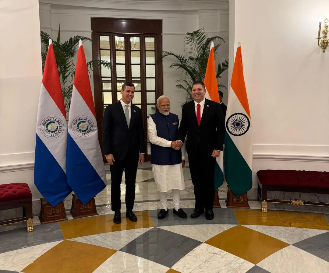 Gobernador de Amambay acompaña a Peña en histórica reunión con el primer ministro de India