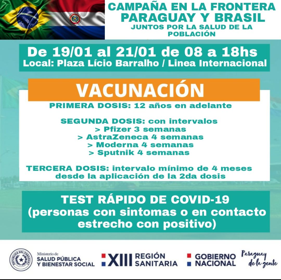 Vacunación contra Covid-19 y test rápido en la Línea Internacional