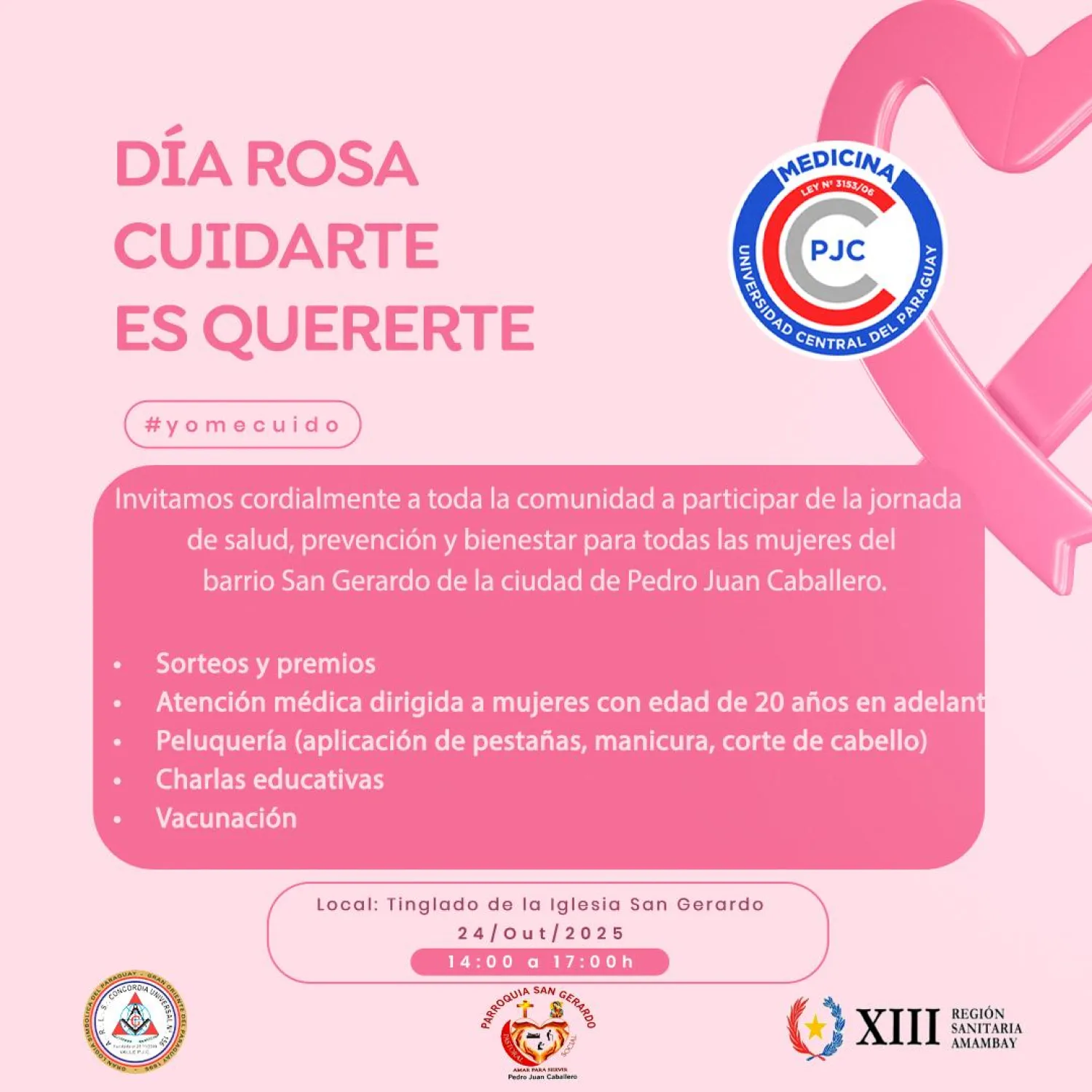 PJC: Jornada de salud y belleza gratuita en el barrio San Gerardo por el "Día Rosa"