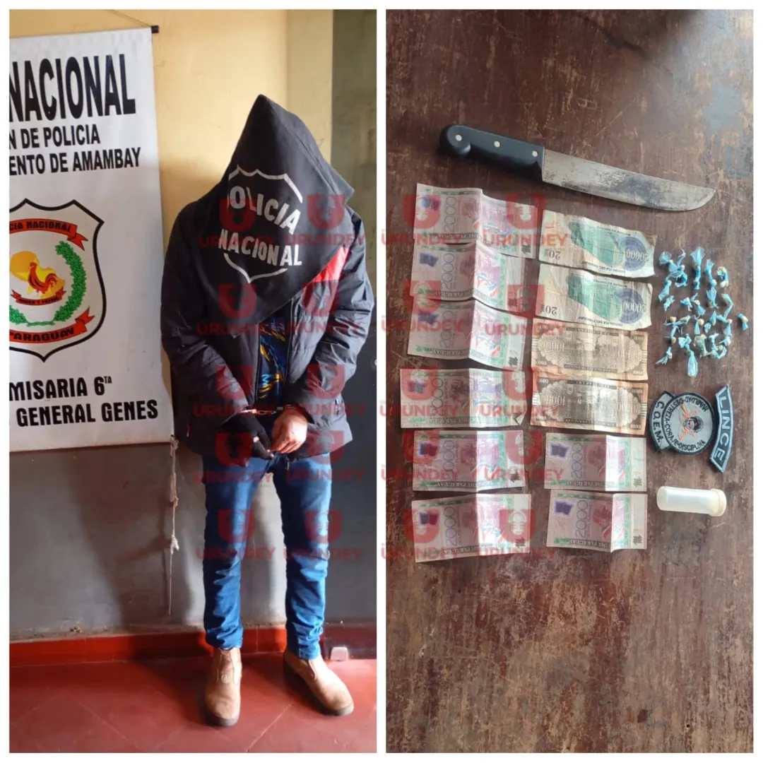 Agentes Lince detienen en Pedro Juan Caballero a un joven con drogas y machetillo