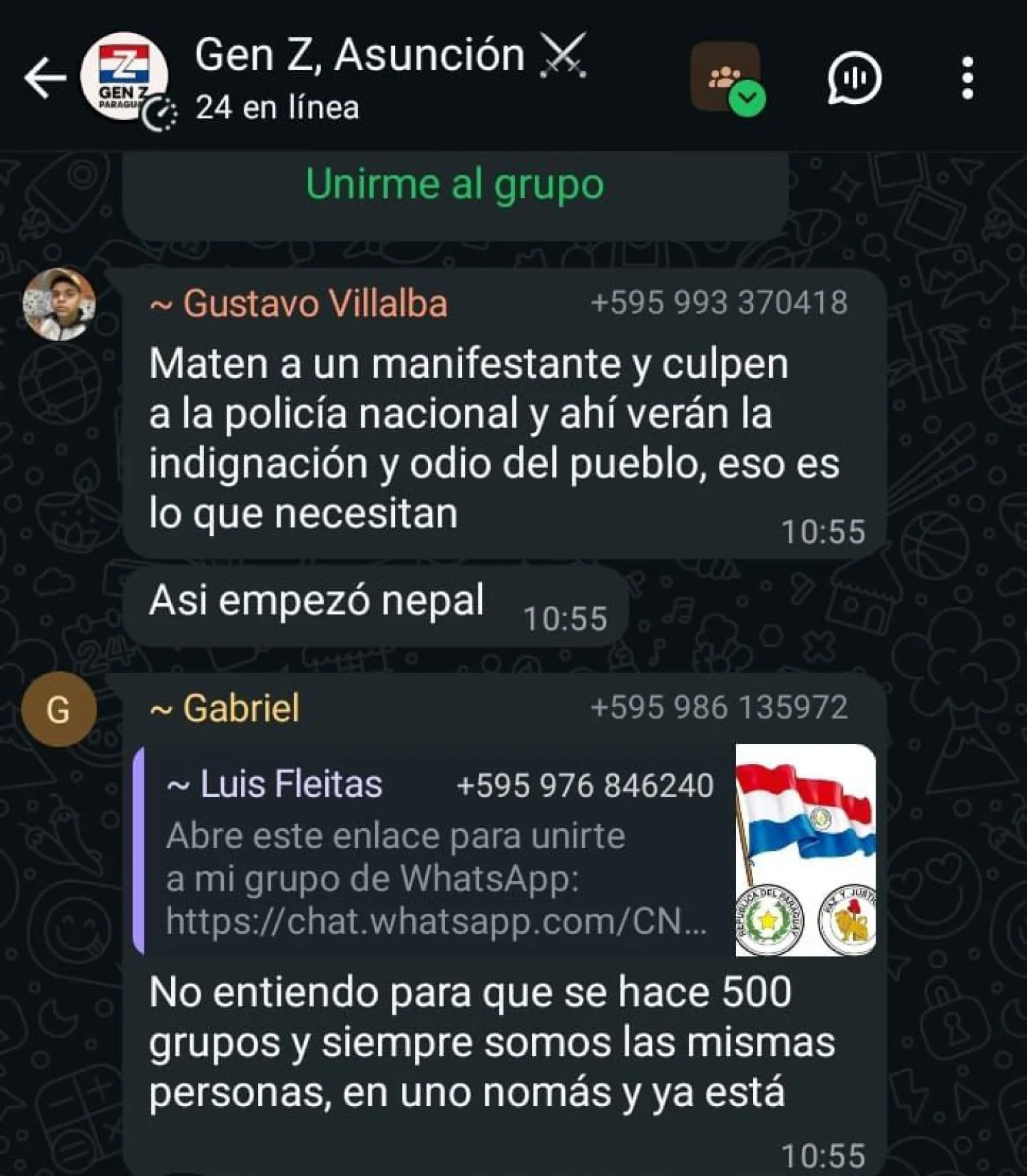 Graves mensajes de odio en chats de la “Generación Z”: Revelan planes para desatar violencia y culpar a la policía