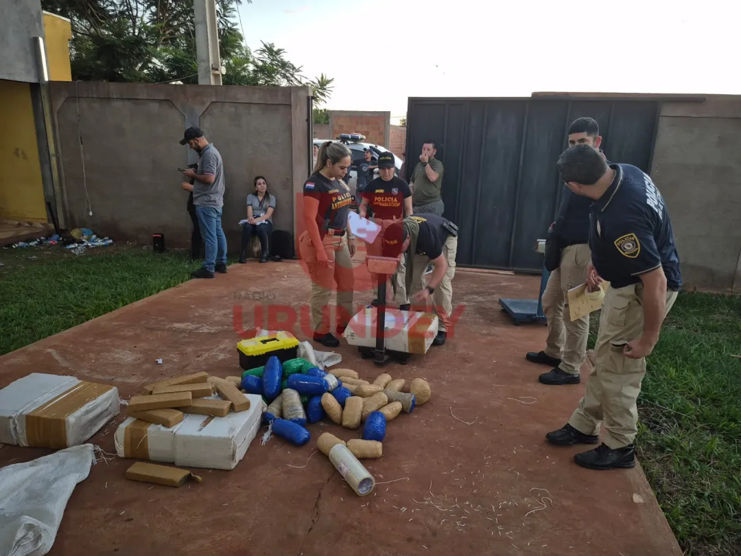 Policía incauta más de 200 kilos de marihuana de una vivienda en Pedro Juan Caballero