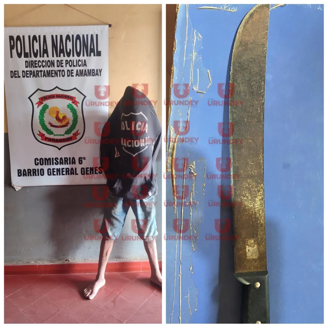 Detienen a un hombre por amenazar con machete a su hermana en Pedro Juan Caballero