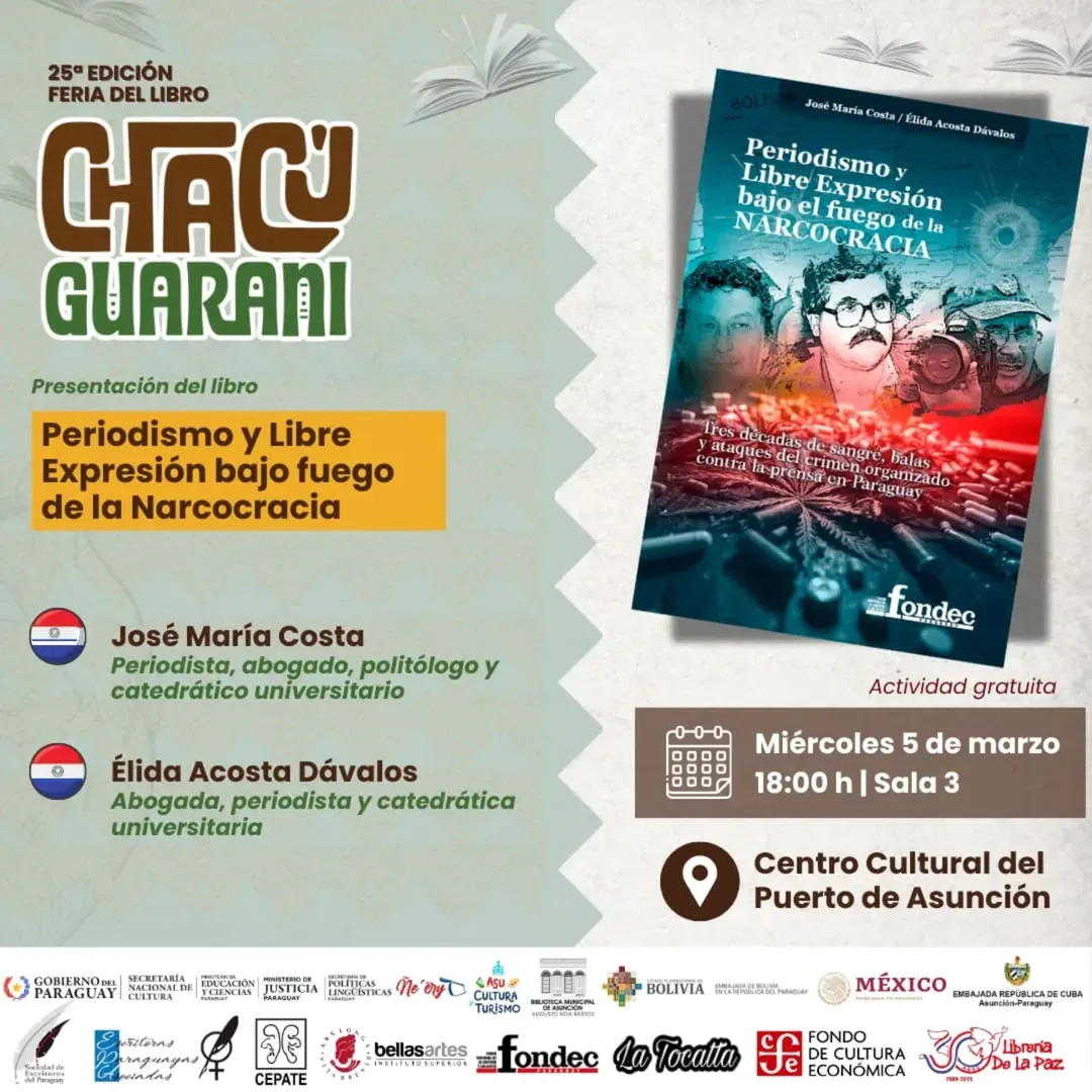 Periodistas lanzarán el libro "Periodismo y Libre Expresión bajo el fuego de la Narcocracia"