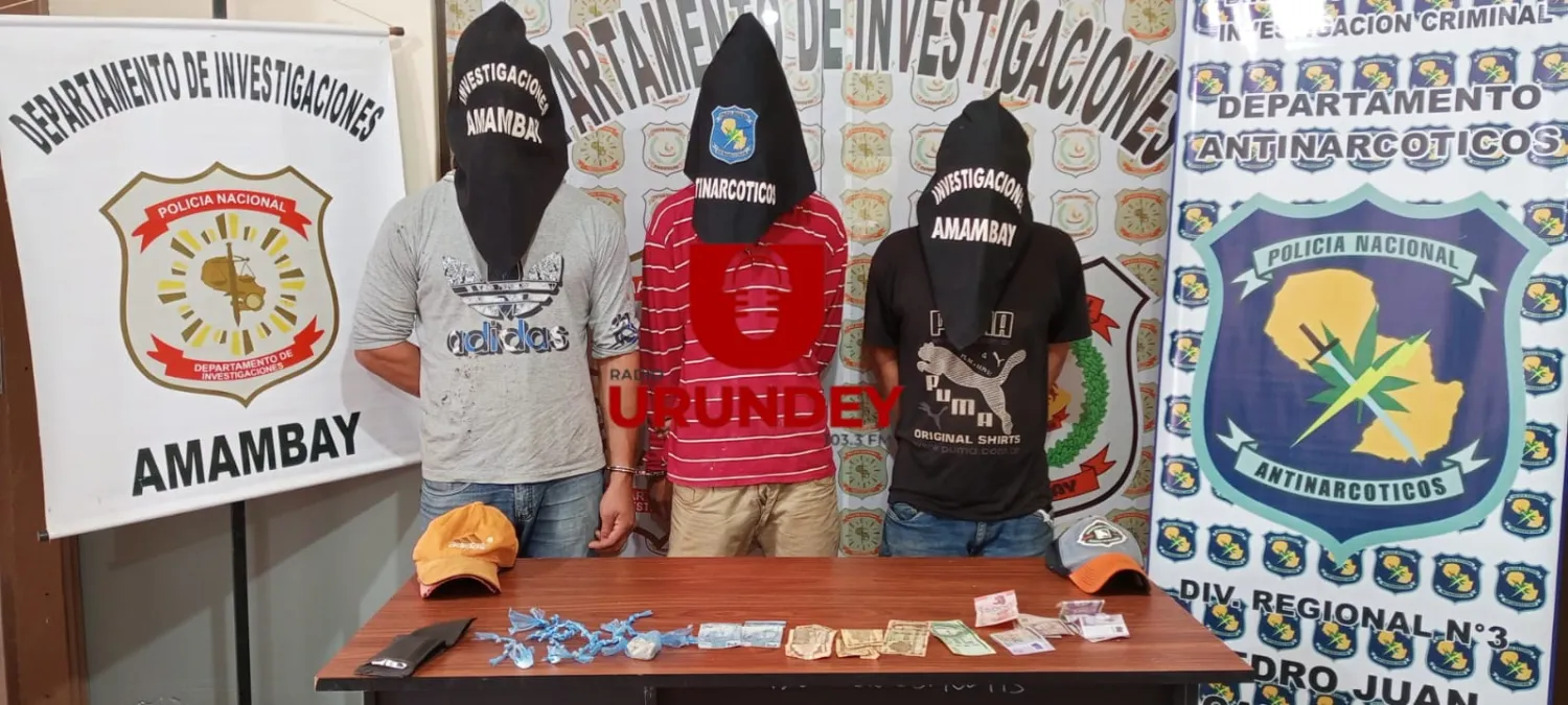 Aprehenden a tres personas con crack en Pedro Juan Caballero