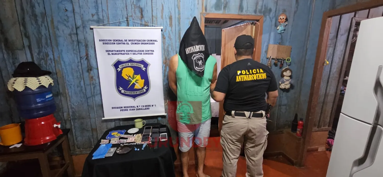 Allanamiento en Pedro Juan Caballero deja un detenido y dosis de cocaína incautadas