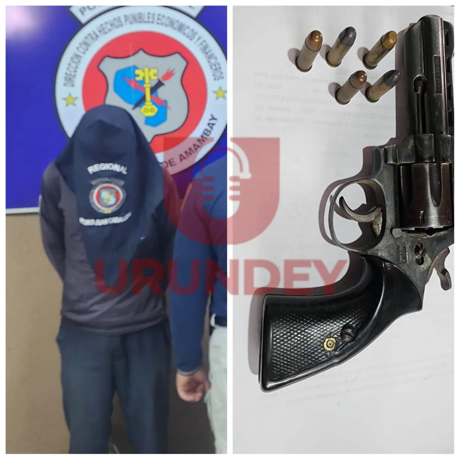 Detienen a guardia de seguridad con orden de captura y arma no registrada en Pedro Juan Caballero