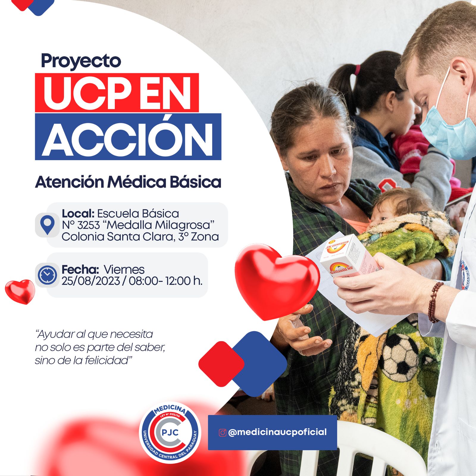 Atención médica gratuita de la UCP llega esta vez a la colonia Santa Clara 