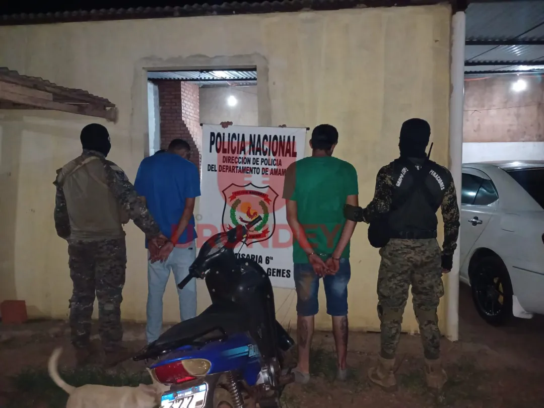 Policía detiene a un joven y a un menor con motocicleta robada en Pedro Juan Caballero
