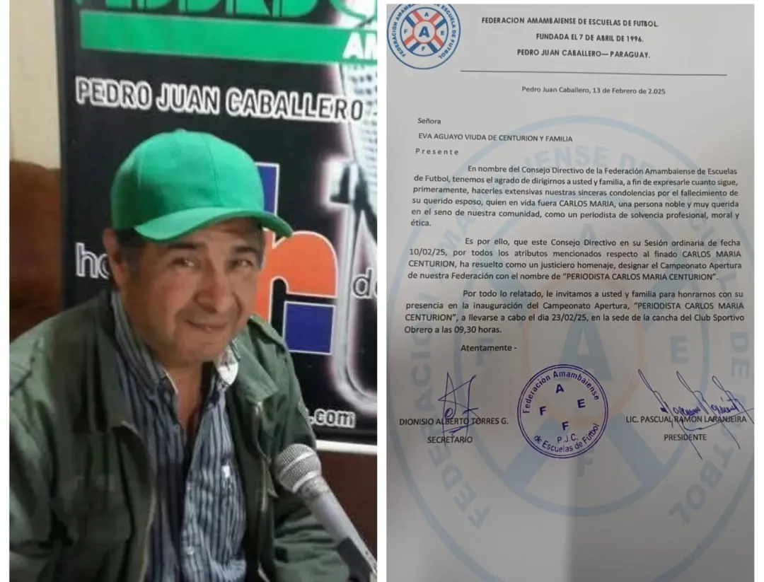 Campeonato Apertura de escuelas de fútbol será denominado "Periodista Carlos María Centurión"