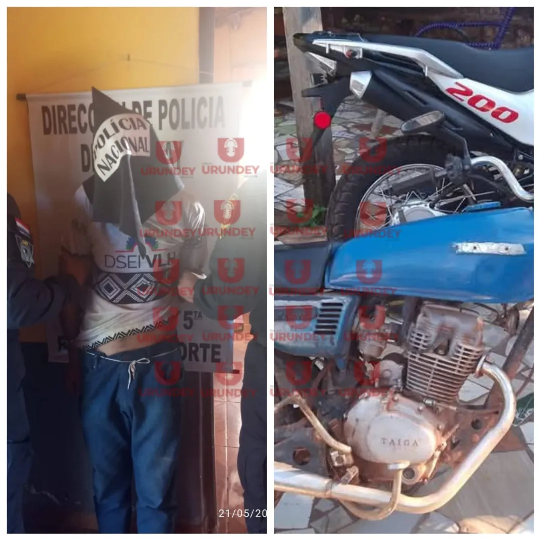 Brasileño es detenido con motocicleta hurtada a sexagenario en Bella Vista Norte