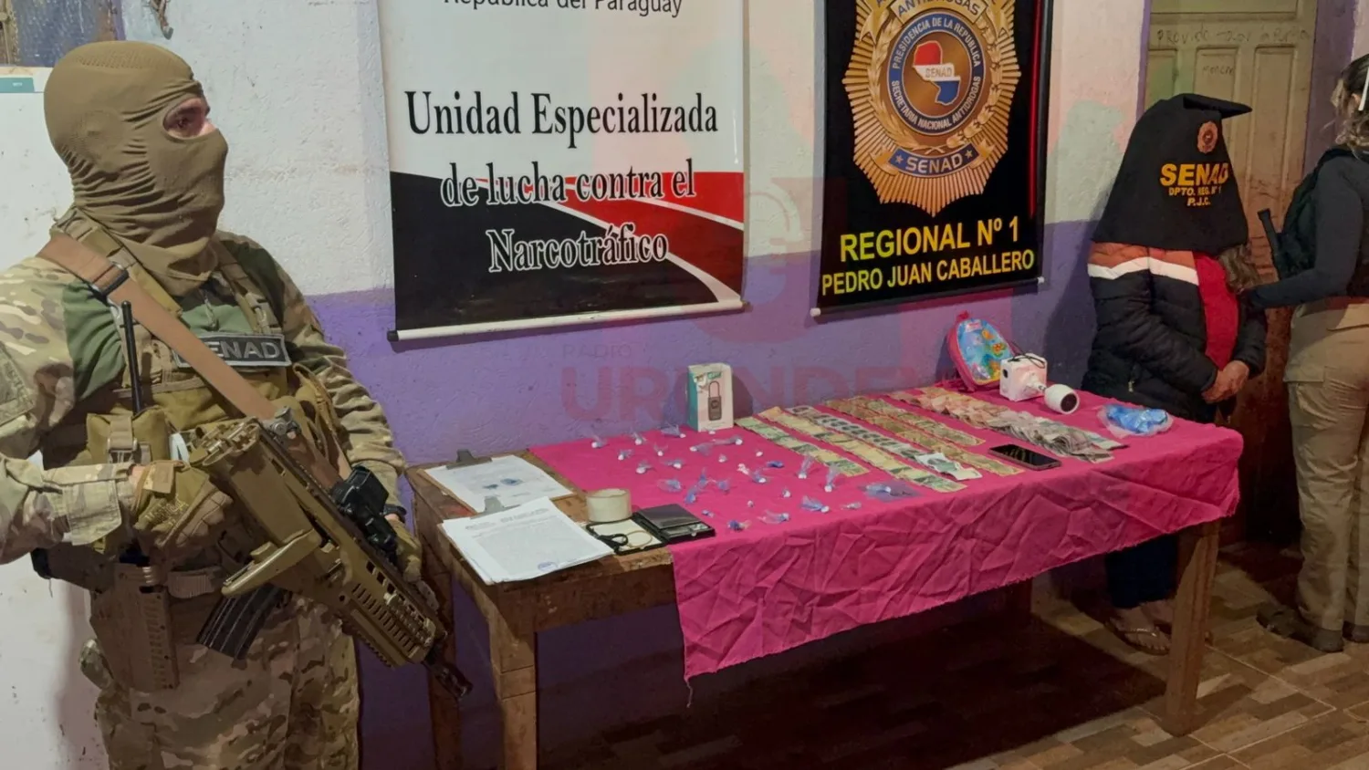 SENAD desmantela boca de expendio de crack frente a una plaza en Pedro Juan Caballero