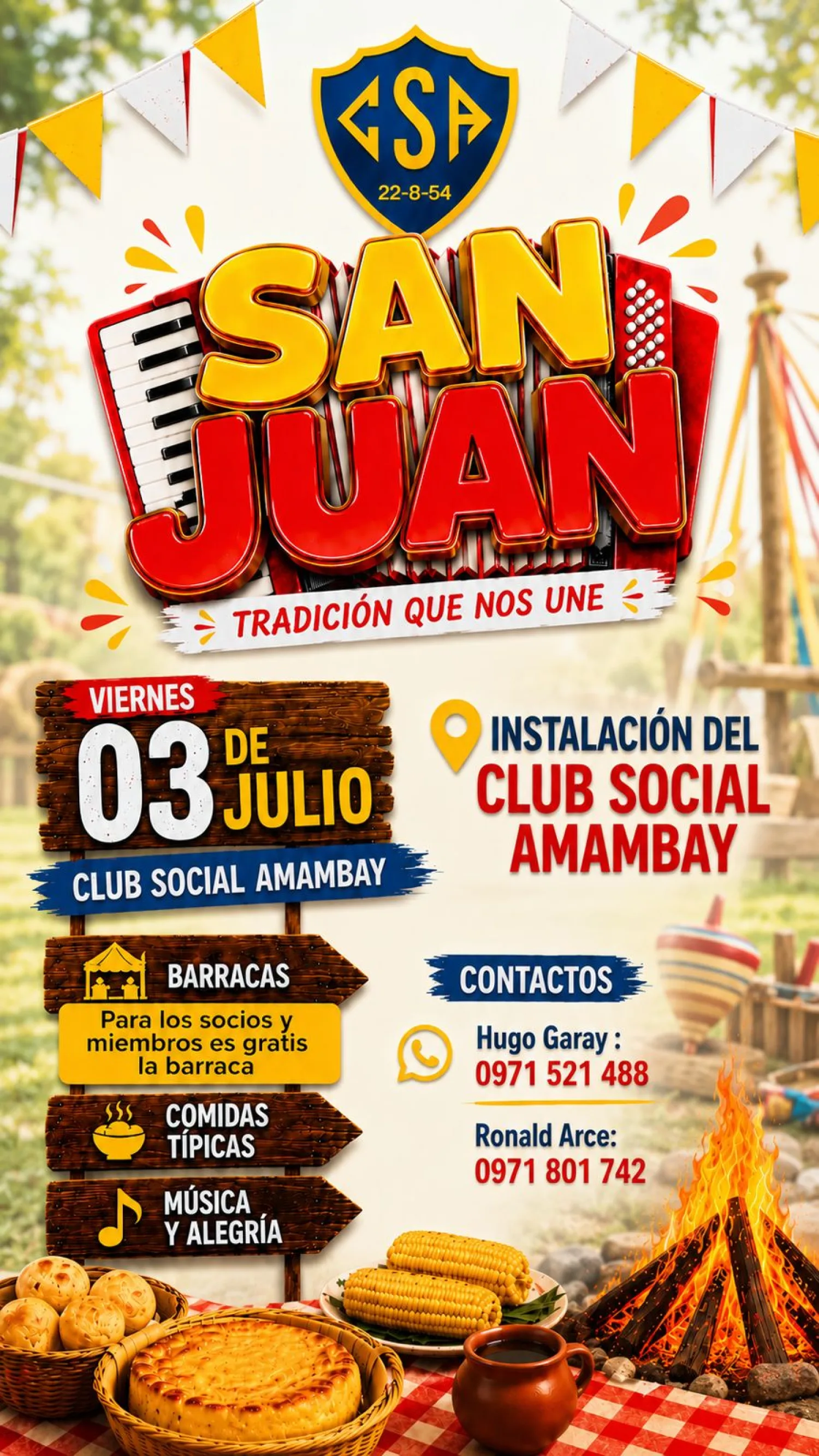 Club Social Amambay organiza su tradicional fiesta de San Juan para el mes de julio