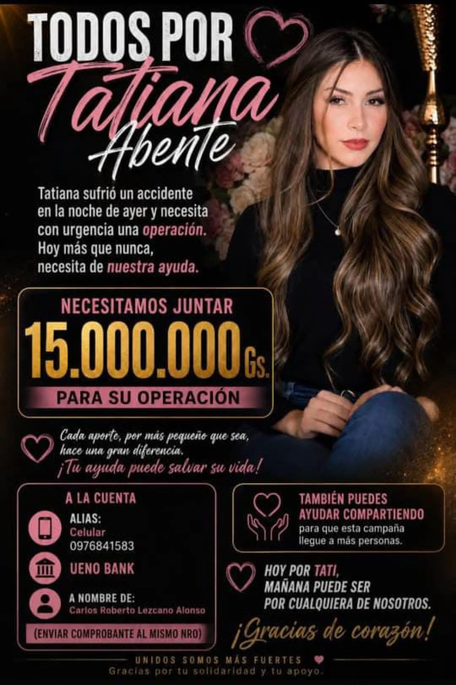 Familia de accidentados en Pedro Juan habilita cuentas bancarias para recibir ayuda