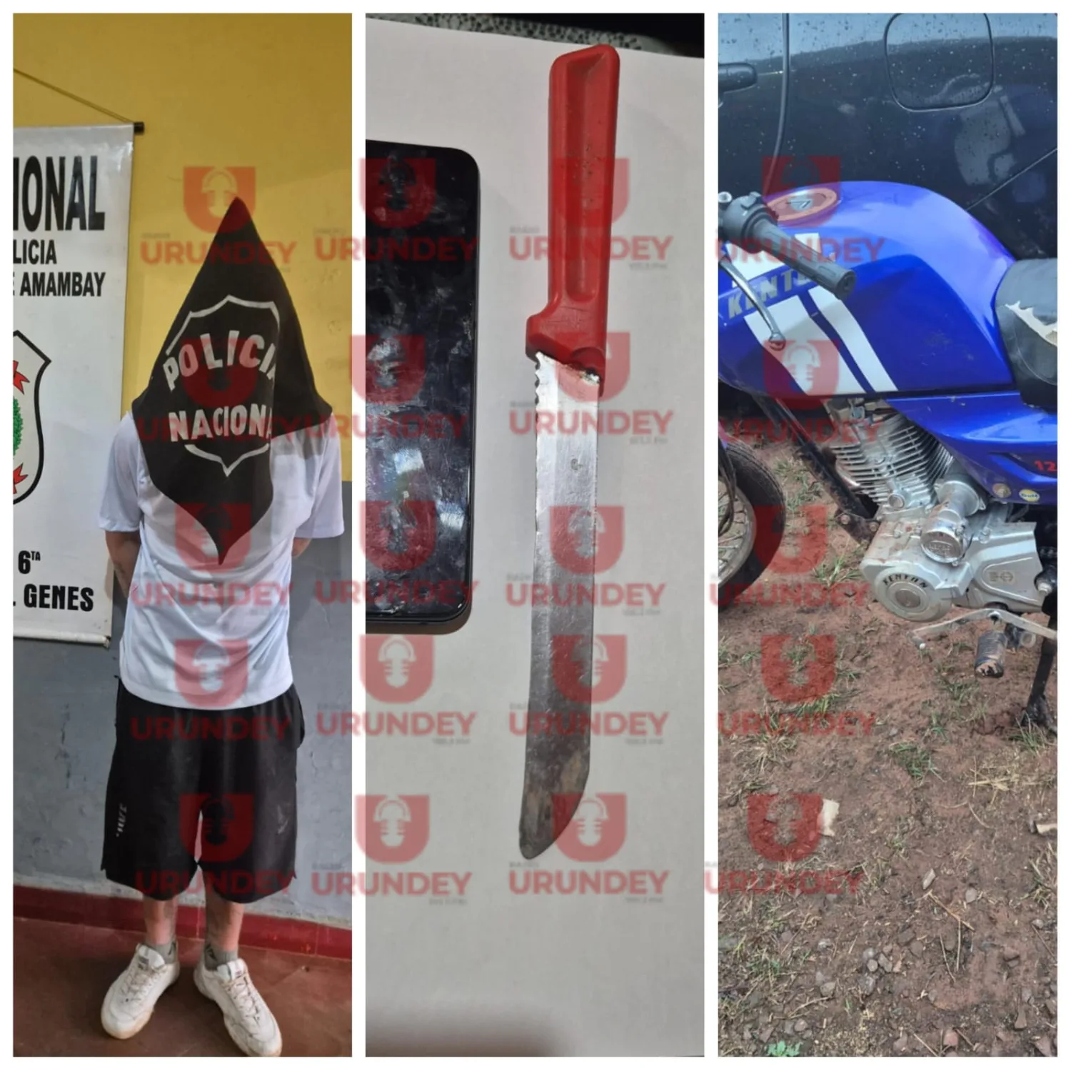 Cae un joven motociclista indocumentado con un arma blanca tras control en Pedro Juan