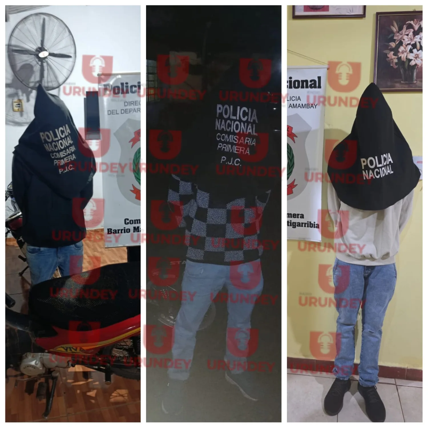 Tres jóvenes caen por realizar maniobras peligrosas en motocicletas cerca de la laguna Punta Porã
