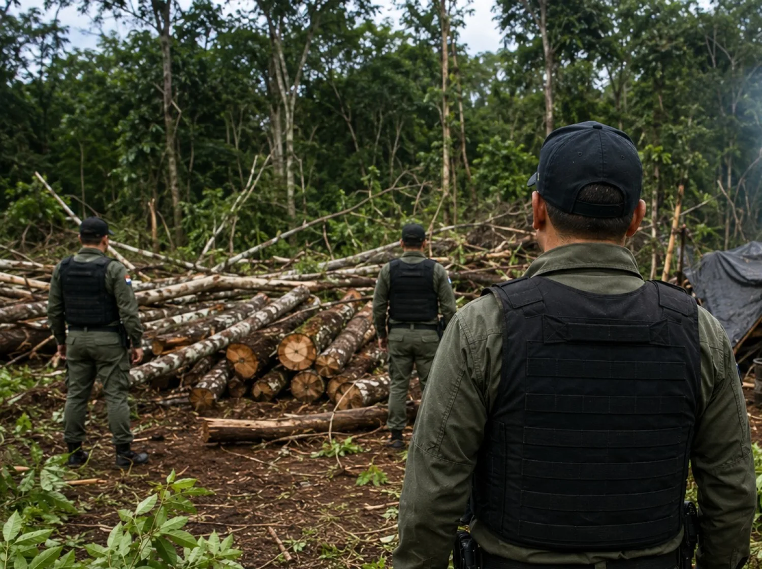 Tres aprehendidos por tala de árboles y delitos ambientales en Bella Vista Norte
