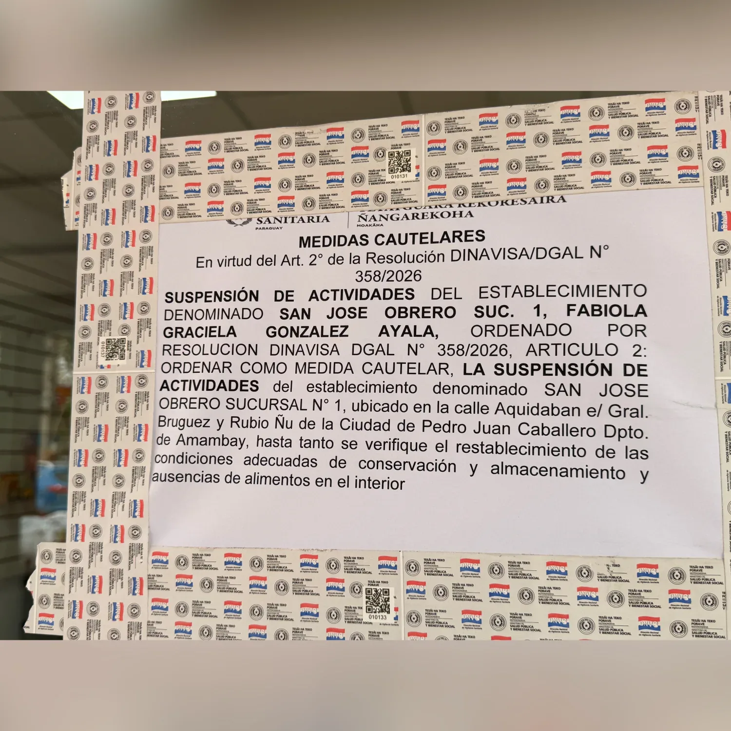 DINAVISA cierra 11 farmacias tras un operativo de control en Pedro Juan Caballero