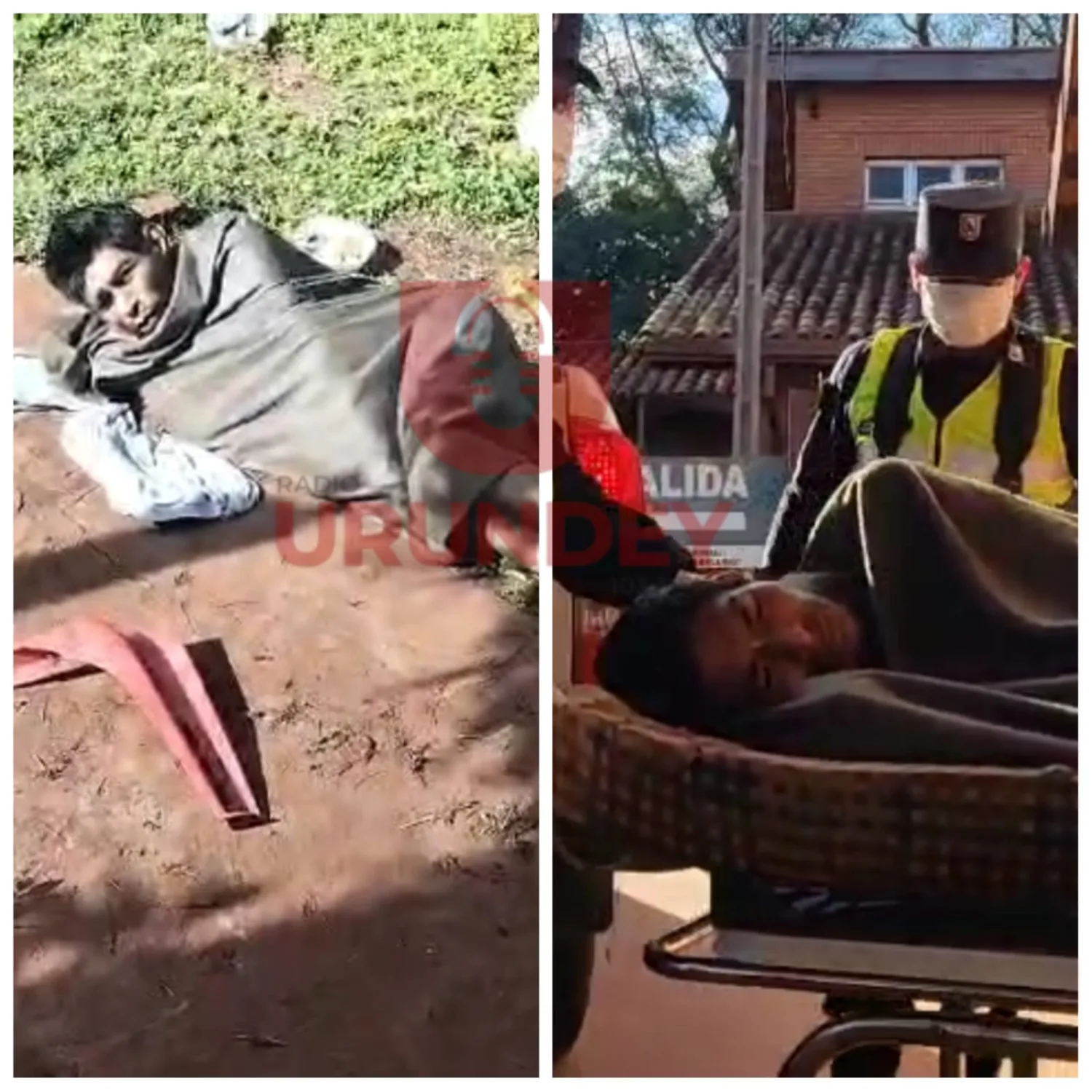 Policías auxilian a un indígena hallado en deplorables condiciones en Pedro Juan Caballero