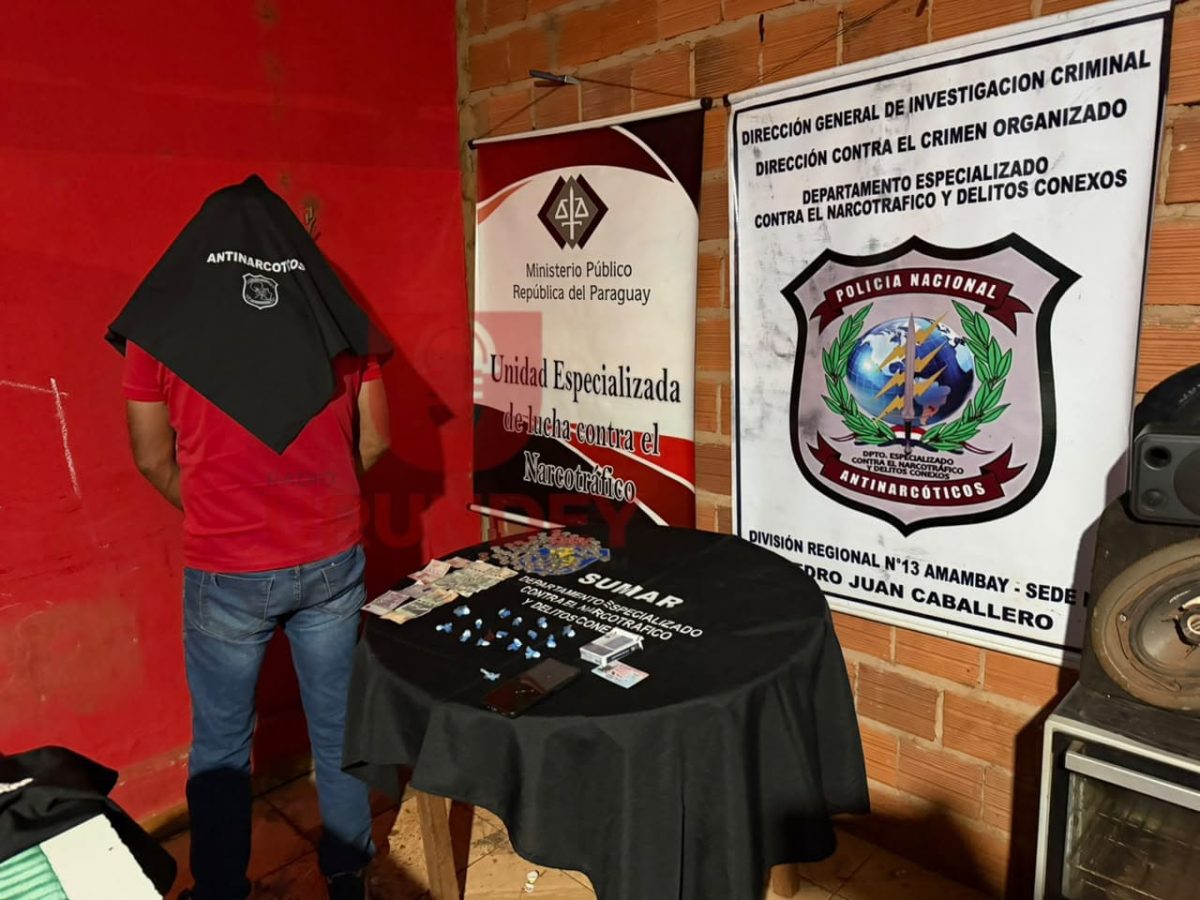 Detienen a un adulto mayor con cocaína durante allanamiento en Pedro Juan Caballero
