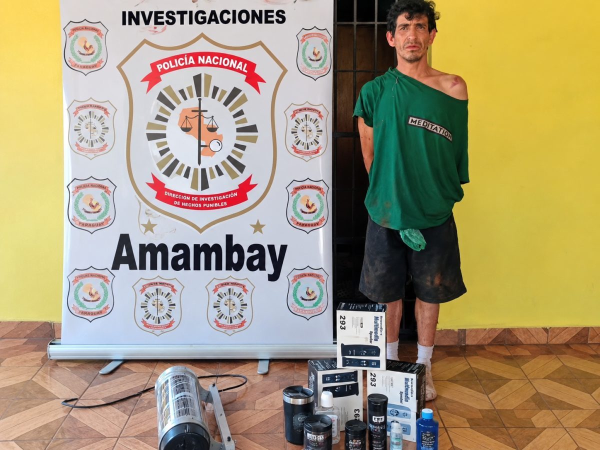 Detienen a un sospechoso de un hurto a una barbería en Pedro Juan Caballero