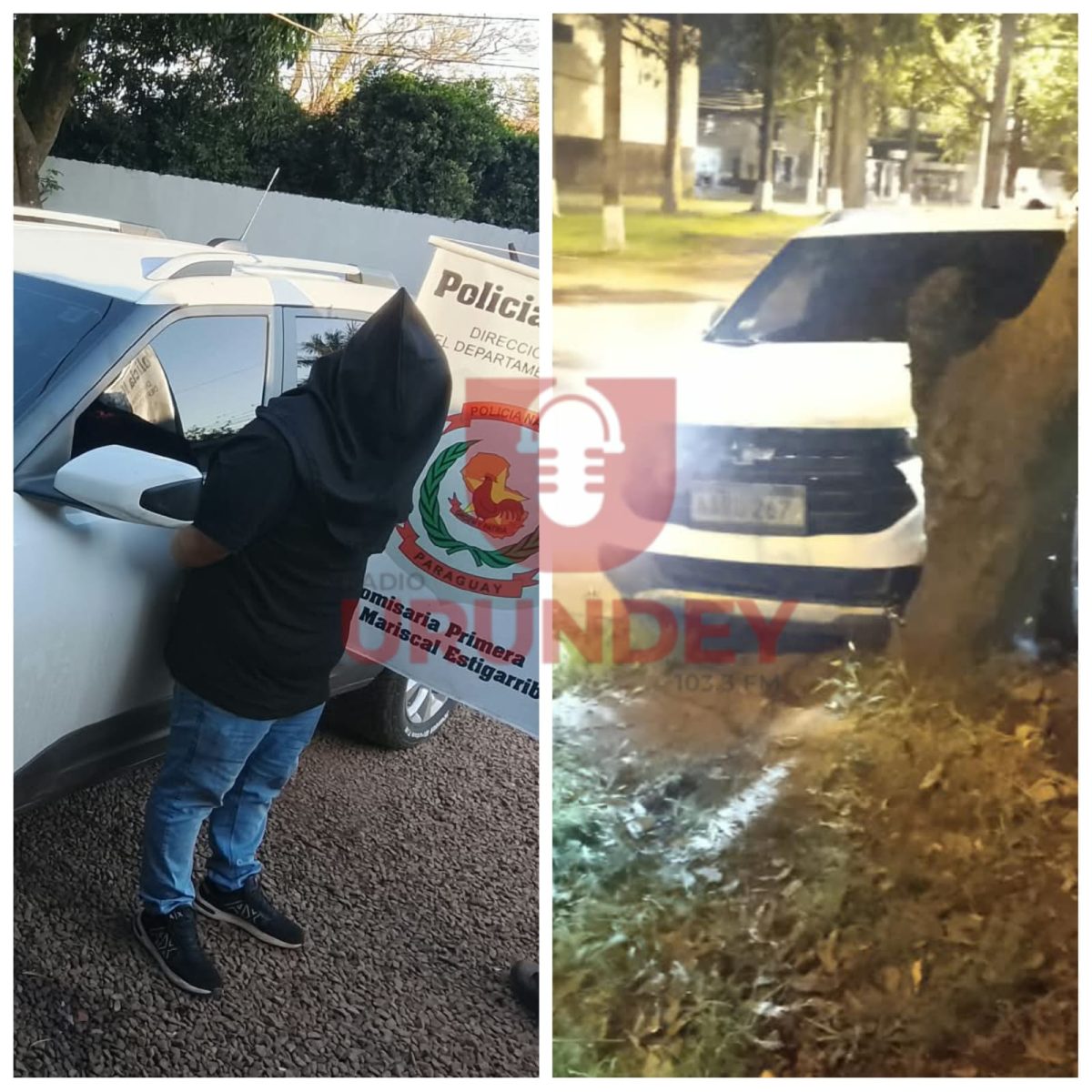 Un conductor impacta su vehículo contra un árbol en Pedro Juan Caballero