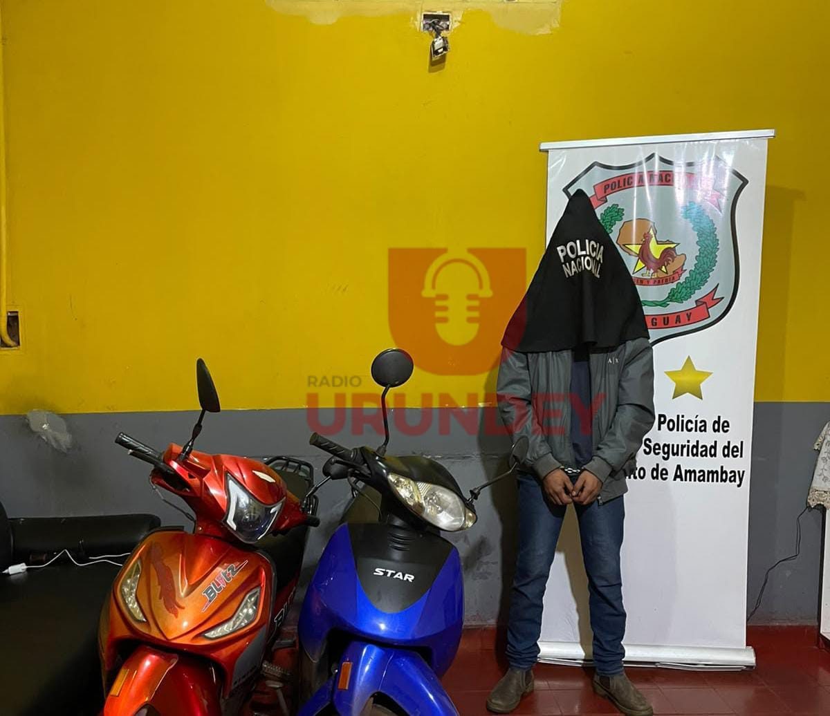 Detienen a un hombre y recuperan dos motocicletas tras persecución en Pedro Juan