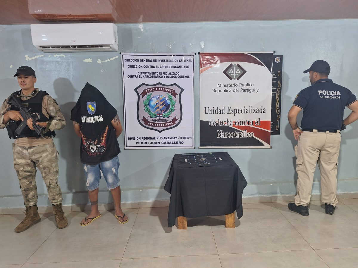 Detienen a un hombre e incautan dosis de crack y marihuana en Pedro Juan Caballero