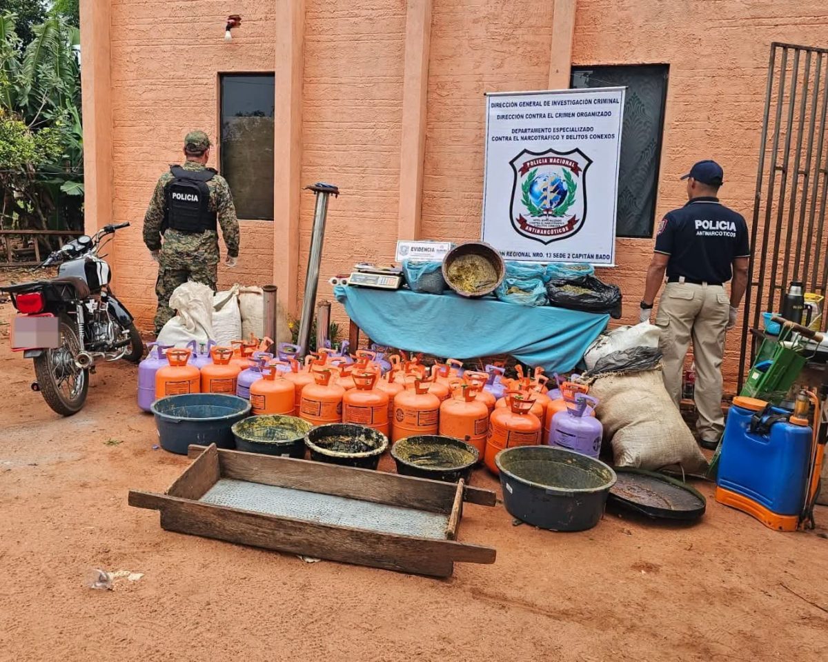 Allanamiento en Karapaí deja incautación de drogas e insumos por 350 millones de guaraníes