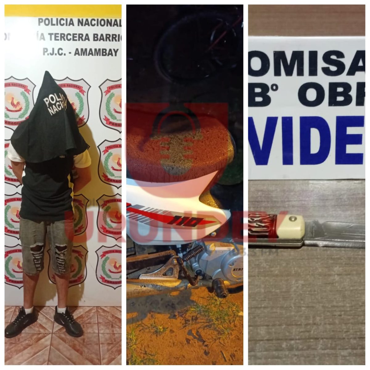 Aprehenden a dos menores en moto con un arma blanca en Pedro Juan Caballero