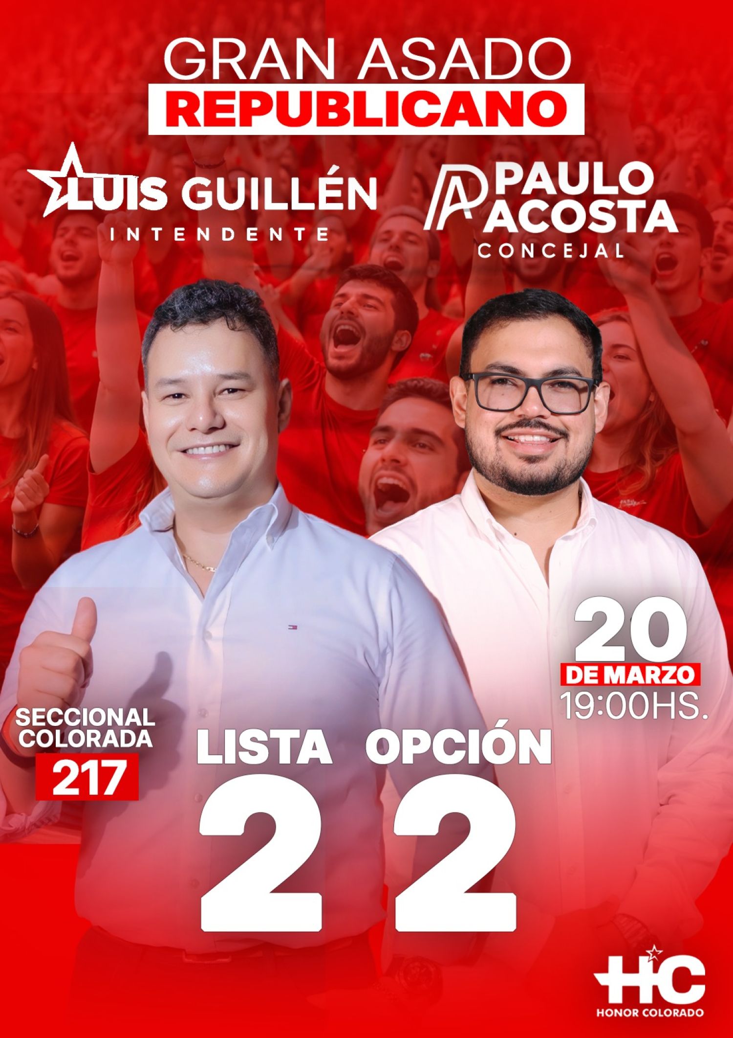 Movimiento Honor Colorado realiza hoy el "Gran Asado Republicano" y lanzamiento de campaña en PJC