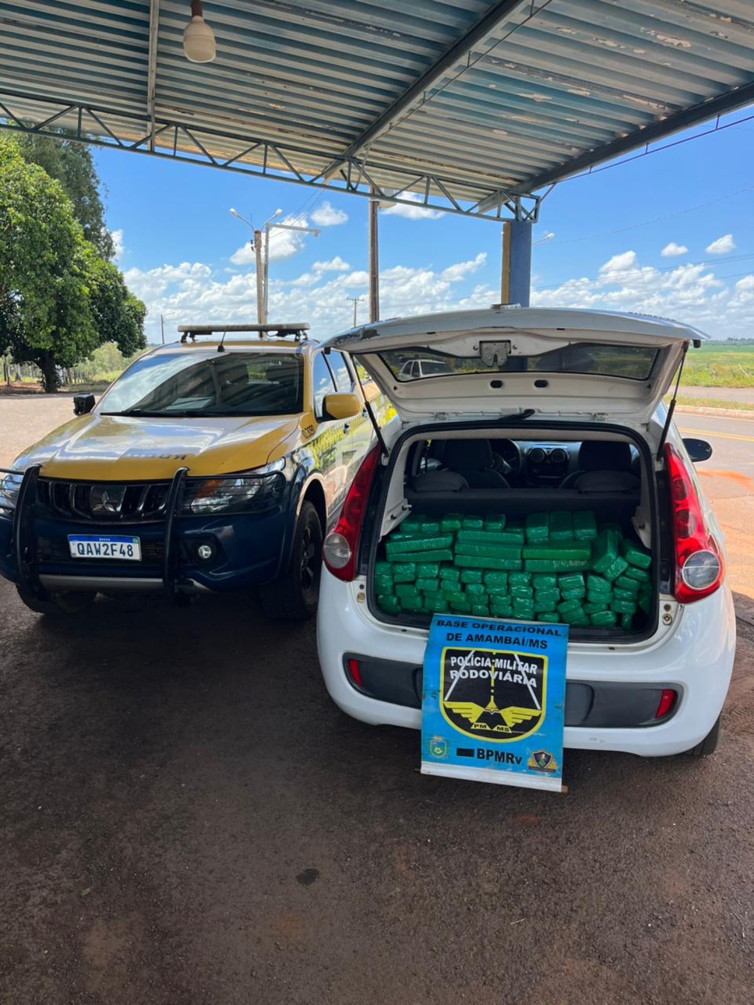 Policía Rodoviária incauta 200 kilos de marihuana en Amambai