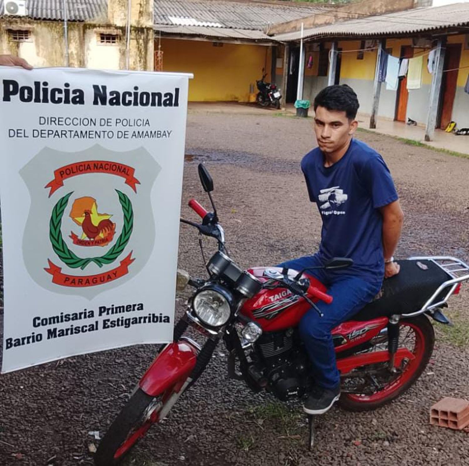 Joven se entrega tras ser filmado hurtando una motocicleta en Pedro Juan Caballero