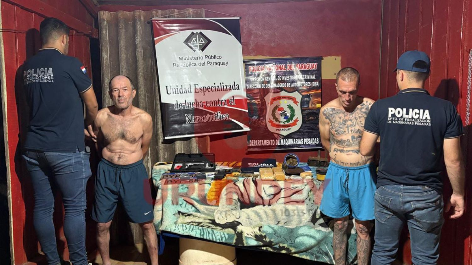 Megaoperativo en Bado: incautan 13 vehículos, armas y caen dos brasileños