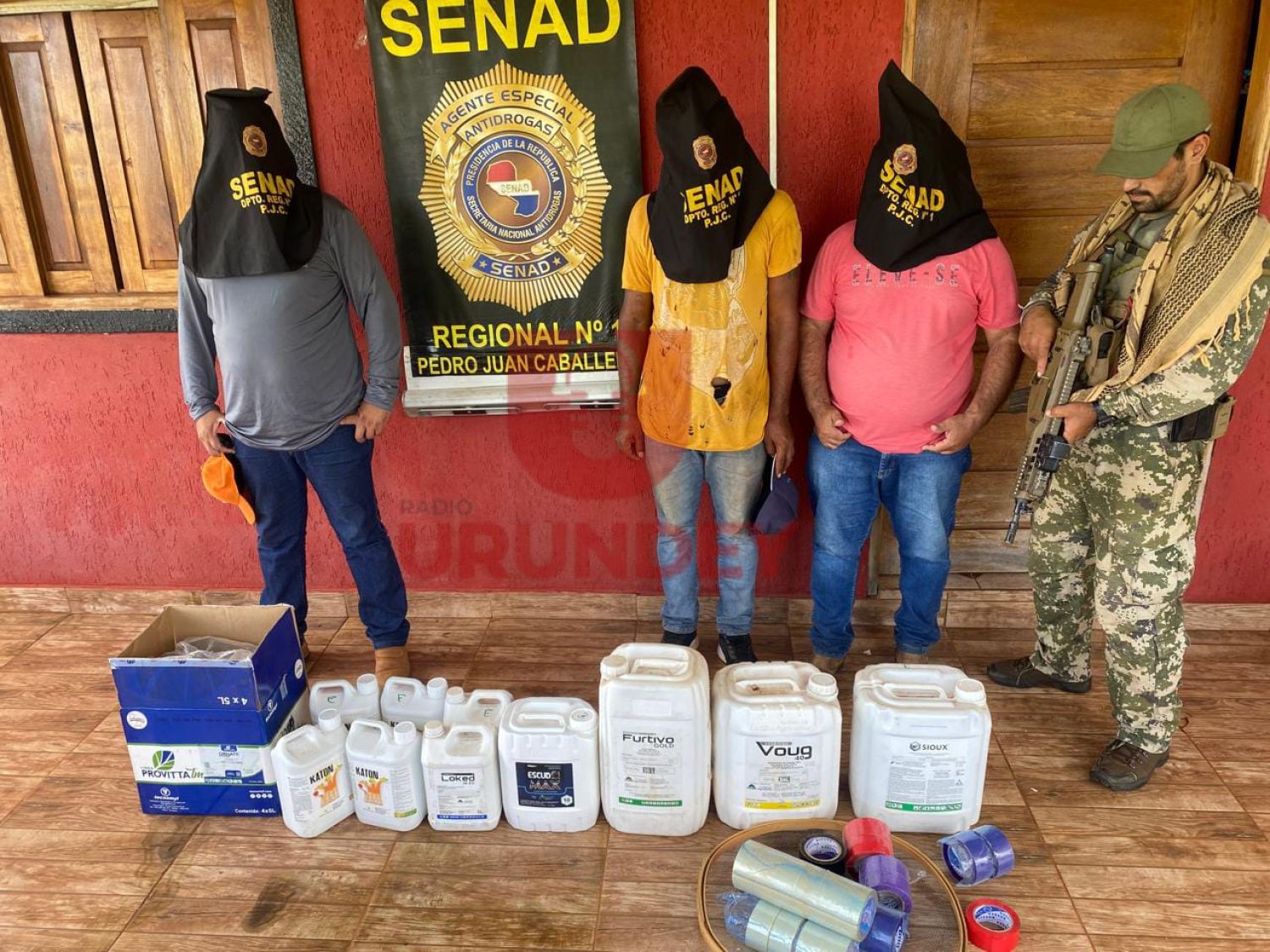 SENAD desmantela bases de acopio de drogas y detiene a cuatro tras incursión en Capitán Bado